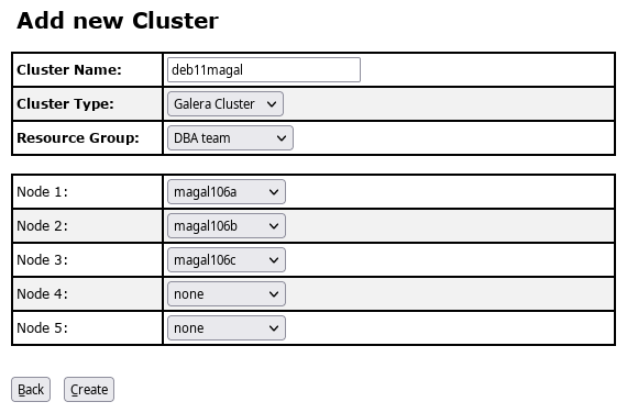 Add a new Cluster