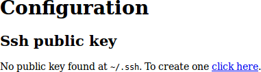 Ssh public key is missing